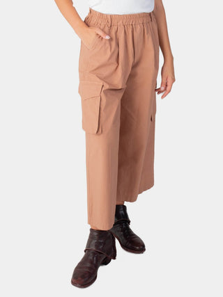 Elastic Waist Cotton Cargo Pant - Baci Fashion