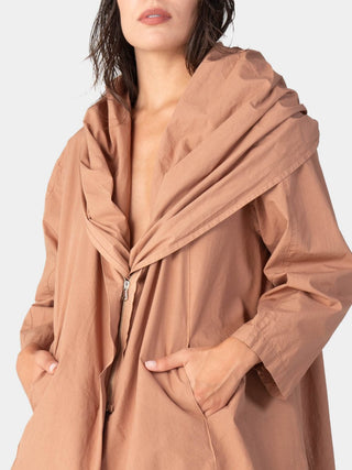 Hooded Zip Mid Length Cotton Jacket - Baci Fashion