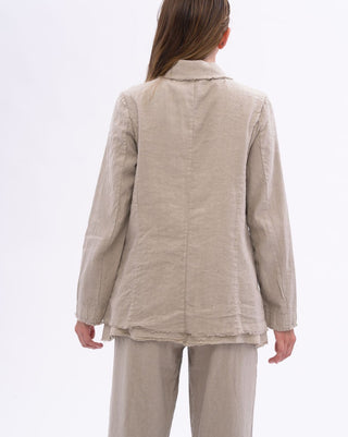 Raw Edge Seamed Button Up Jacket