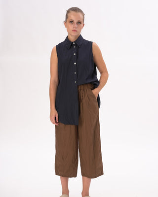 Pleated Elastic Organic Cotton Shorts