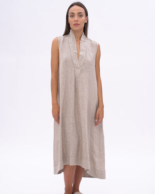 Swan Neck Linen Dress