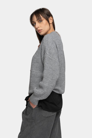V Neck Knitted Sweater - Baci Fashion