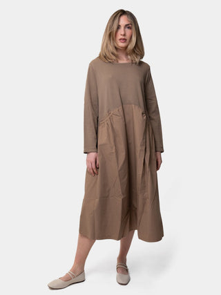 Long Sleeve Cotton Midi Poplin Dress - Baci Fashion
