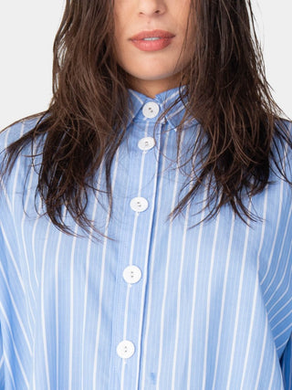 Striped Collared Cotton Button Up - Baci Fashion