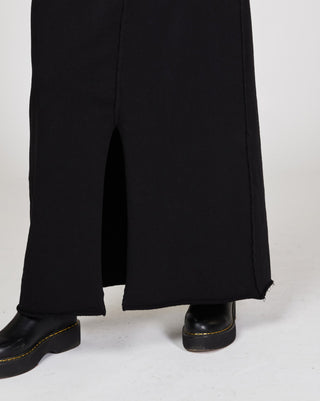 Raw Seam Front Slit Skirt