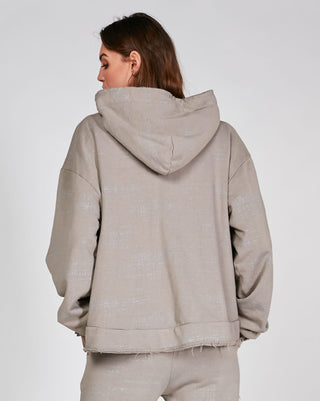 Static Raw Hooded Zip-Up Sweatshirt