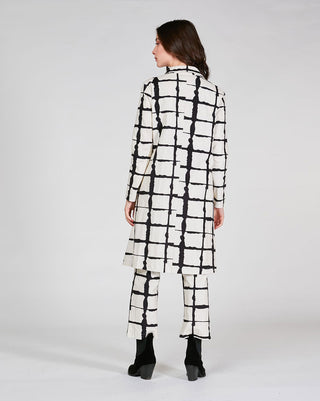 Wave Grid Line Trench Coat