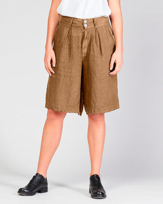 Linen Dual-Button Long Shorts