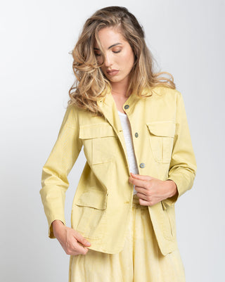 Band Collar Button-Up Field Jacket