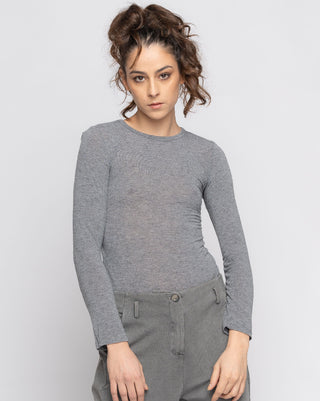 Fitted Cashmere Blend Long Sleeve Tee