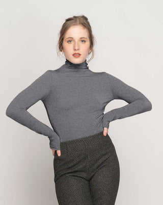 Fitted Cashmere Blend Turtleneck Tee