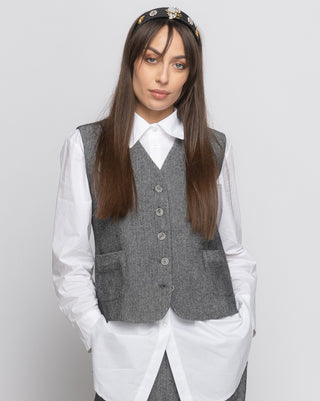 Herringbone Vest with Organic Cotton Lining