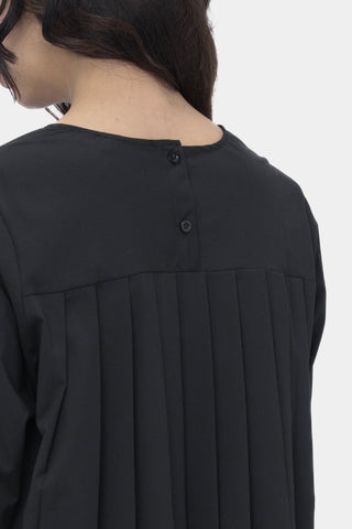 Accordian Pleat Back Long Sleeve Top - Baci Fashion