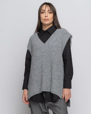 Alpaca Blend Knit V-Neck Sweater Vest - Baci Fashion