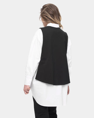 Back Tie Cotton Blend Vest - Baci Fashion