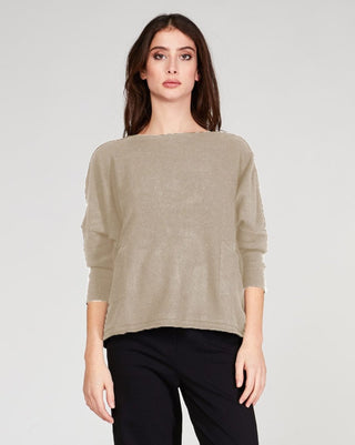 Boat Neck Pocketed Sweater - Baci Online Store