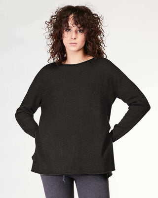 Boatneck Split Seam Sweater - Baci Fashion