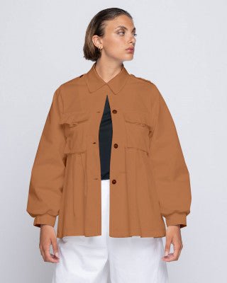 Button-Up Swing Field Jacket - Baci Fashion