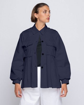Button-Up Swing Field Jacket - Baci Fashion