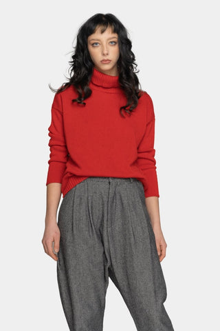 Cashmere Blend Rolled Turtleneck Sweater - Baci Fashion