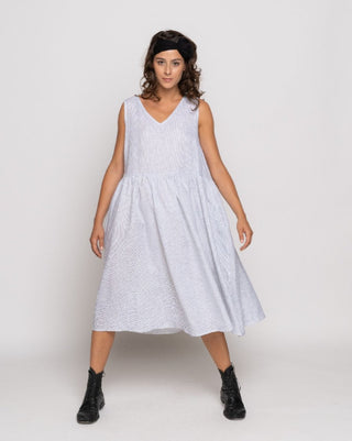 Checker or Stripe V-Neck Tank Dress - Baci Fashion
