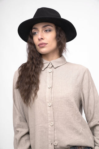 Cotton Linen Blend Button Up Shirt - Baci Fashion