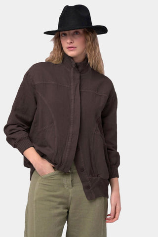 Cotton Linen Cargo Bomber Jacket - Baci Fashion