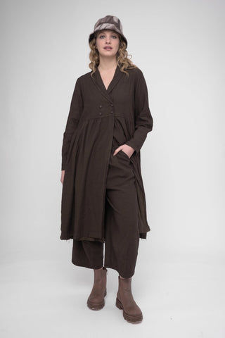 Cotton Linen Overcoat Dress - Baci Fashion
