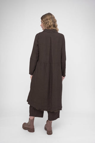 Cotton Linen Overcoat Dress - Baci Fashion