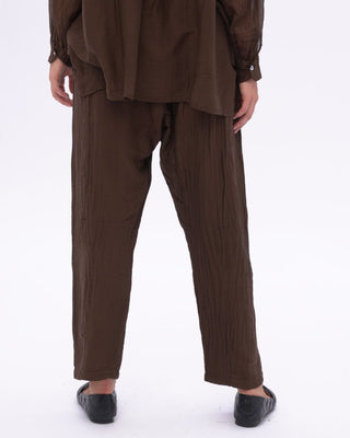Cotton Silk Blend Drawstring Pants - Baci Fashion