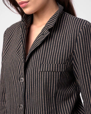 Cotton Striped Blazer Jacket - Baci Fashion