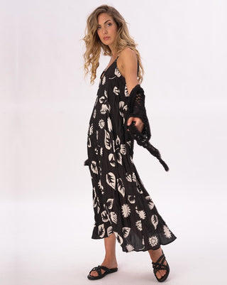 Crinkled Maxi Floral Slip Dress - Baci Fashion