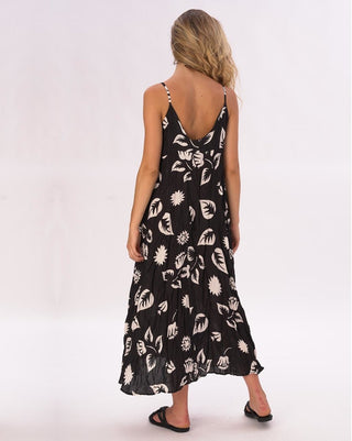 Crinkled Maxi Floral Slip Dress - Baci Fashion
