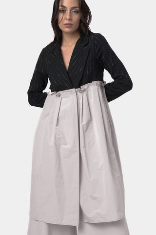 Dust Coat Pleated Dress - Baci Fashion
