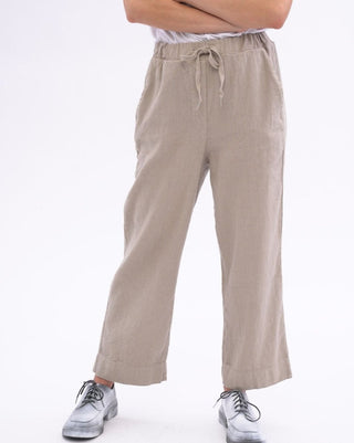 Elastic Cotton Linen Blend Pants - Baci Fashion
