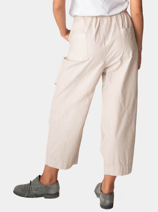 Elastic Waist Straight Leg Cotton Pants - Baci Fashion