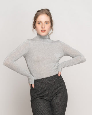 Fitted Cashmere Blend Turtleneck Tee - Baci Fashion
