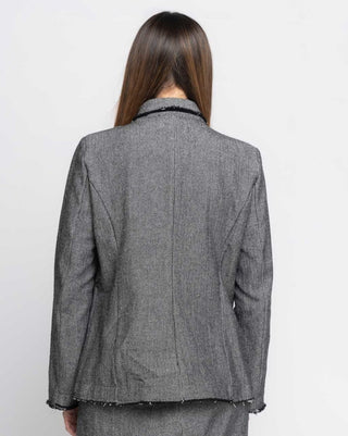Herringbone Raw Seam Organic Cotton Lining Jacket - Baci Fashion