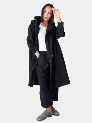 Hooded Zip Mid Length Cotton Jacket - Baci Fashion