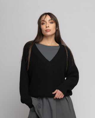 Knit Alpaca Blend V-Neck Sweater - Baci Fashion