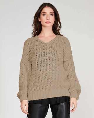 Lace Knit V-Neck Sweater - Baci Online Store
