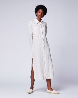 Linen Button-Up Shirtdress - Baci Online Store