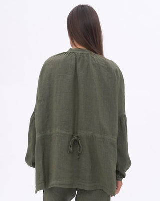 Linen Drop Sleeve Pleated Top - Baci Fashion