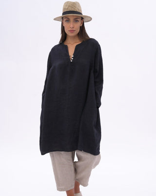 Linen Long Sleeve Midi Dress - Baci Fashion