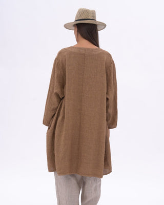 Linen Long Sleeve Midi Dress - Baci Fashion