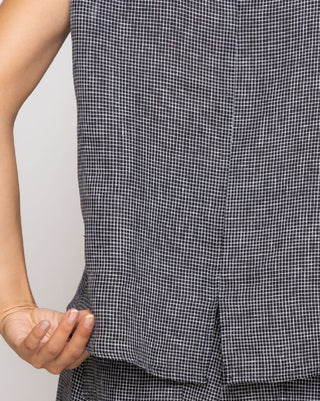 Micro Checker Cap Sleeve Top - Baci Fashion