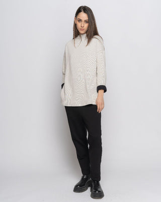 Mock Neck Micro-Knit Sweater - Baci Fashion