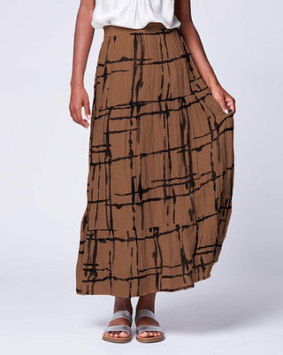 Mondrian Crinkle Maxi Skirt - Baci Online Store