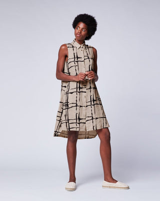 Mondrian Sleeveless Linen Shirtdress - Baci Online Store