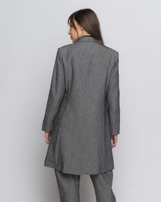 Organic Cotton Lining Herringbone Overcoat - Baci Fashion